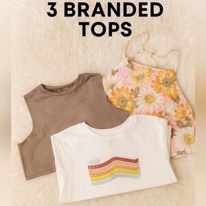 3 FUN CUTE Branded Crop Tops Bundle Sz Medium